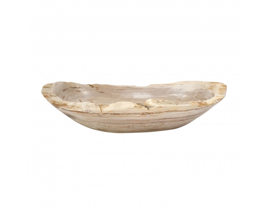 Sagebrook 18" Petrified Wood Oval Bowl - Multi-Color