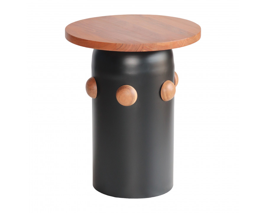 Sagebrook - 20" Wood Side Table with Knobs in Black/Brown