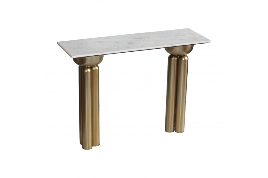 Sagebrook™ 42" Metal Marble Top Console - Gold/White