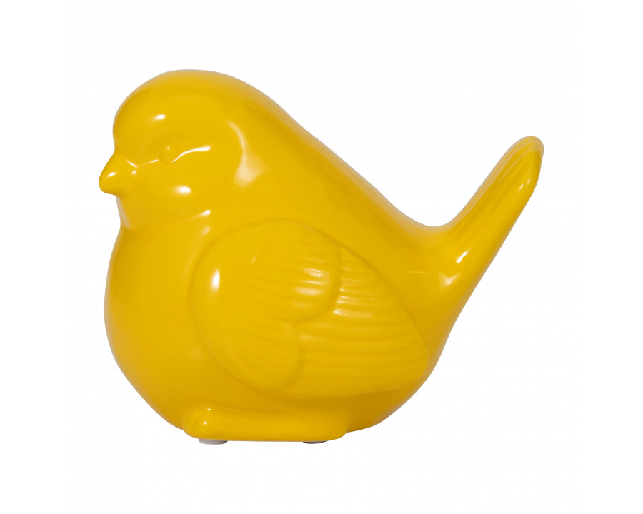 Sagebrook - 6" Ceramic Tail Up Chubby Bird in Yellow