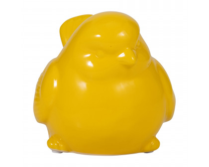 Sagebrook - 6" Ceramic Tail Up Chubby Bird in Yellow