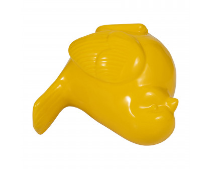 Sagebrook - 6" Ceramic Tail Up Chubby Bird in Yellow