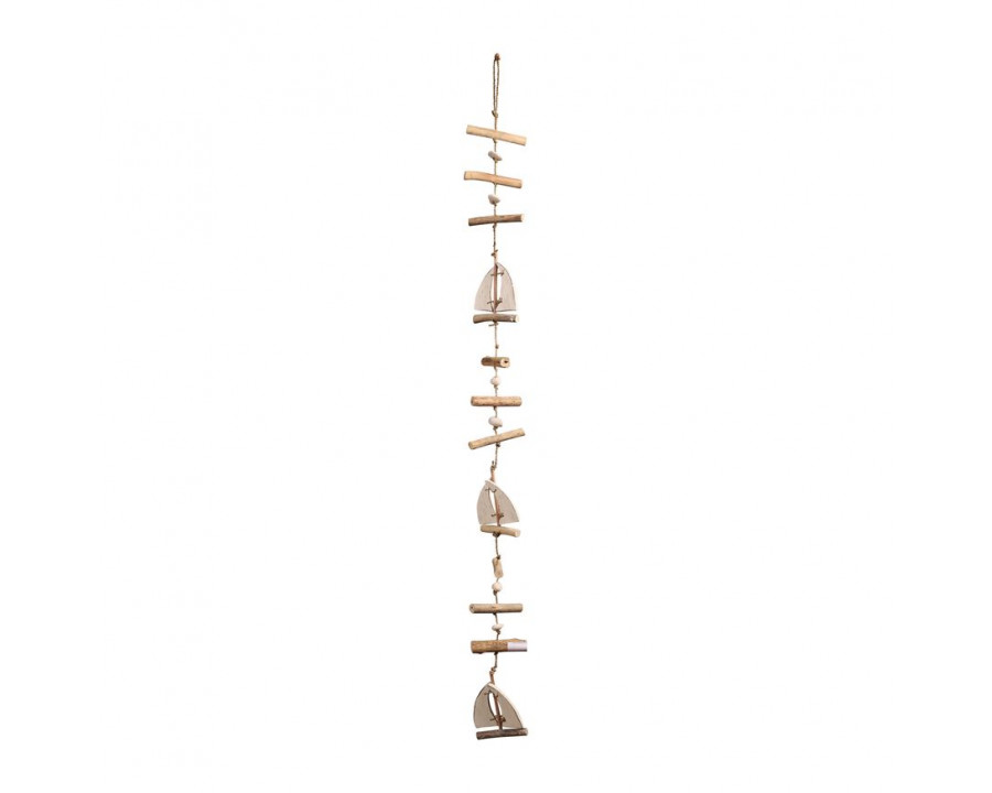 Sagebrook - 43" Wood Hanging Sailboats in Natural