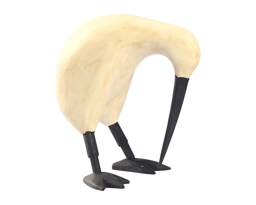 Sagebrook 7" Wood Kiwi Bird With Black Legs - Natural