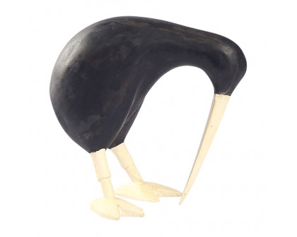 Sagebrook 7" Wood Kiwi Bird With Black Legs