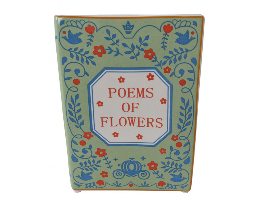 Sagebrook - 7" Dol Flowers Book Vase in Multi