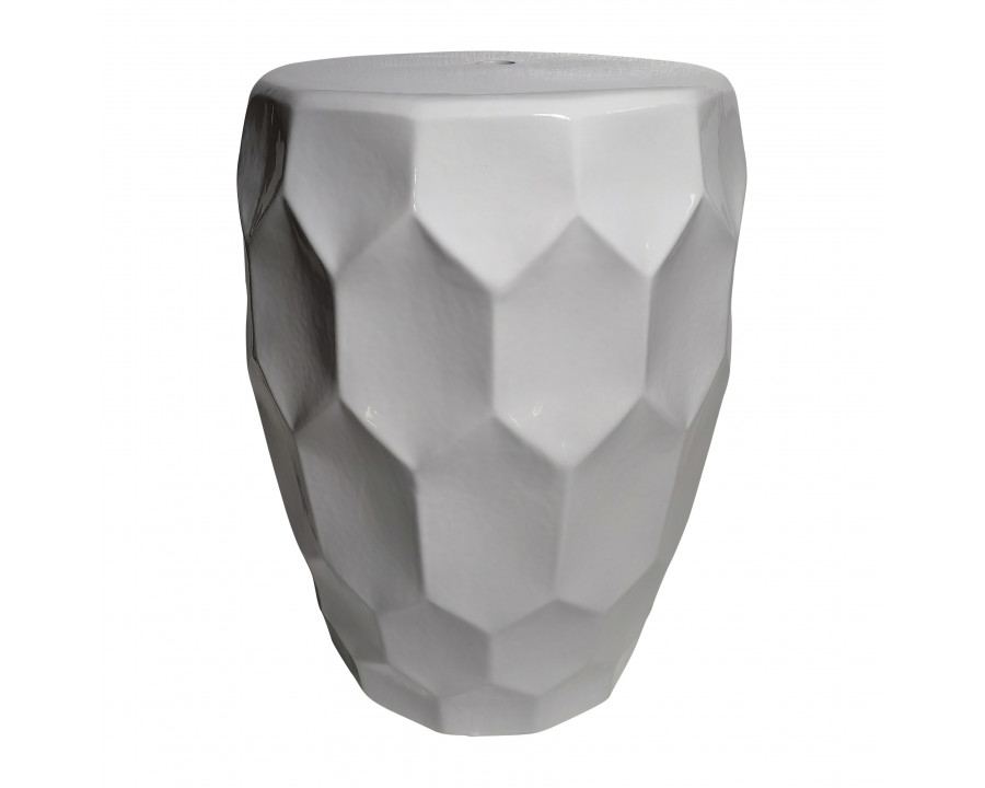 Sagebrook - 18" Ceramic Beehive Stool in White