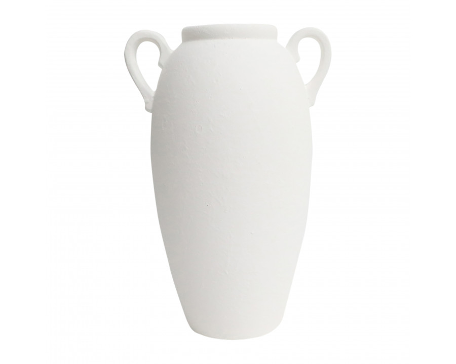 Sagebrook 16" Ceramic Textured Jug with Handles - White