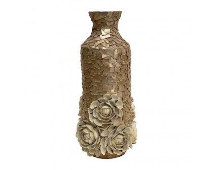 Sagebrook 21" Shell Decorative Rose Vase - Natural