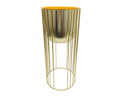 Sagebrook - 16"/20"/24" Raised Metal Planters (Set Of 3) in Gold