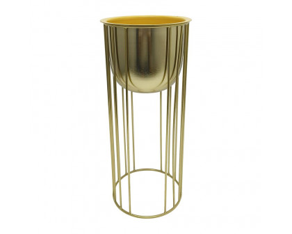 Sagebrook - 16"/20"/24" Raised Metal Planters (Set Of 3) in Gold