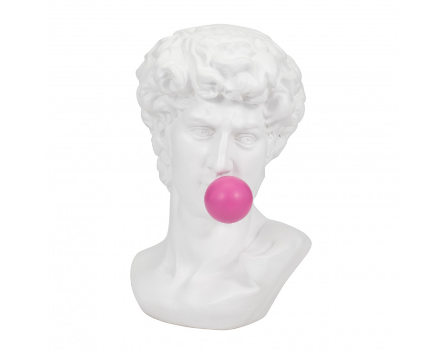 Sagebrook - 13" Resin Greek God Head with Gum in White