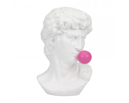 Sagebrook - 13" Resin Greek God Head with Gum in White