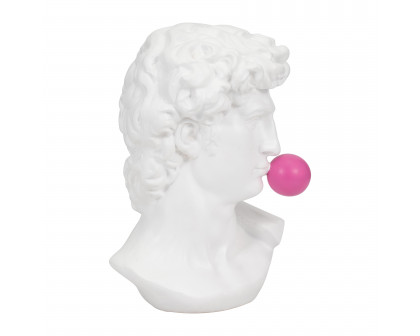 Sagebrook - 13" Resin Greek God Head with Gum in White