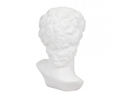 Sagebrook - 13" Resin Greek God Head with Gum in White