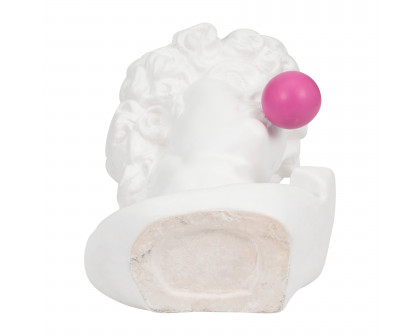 Sagebrook - 13" Resin Greek God Head with Gum in White