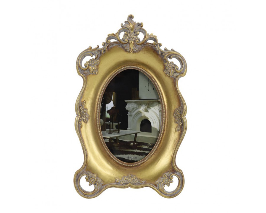 Sagebrook - 4"x6" Resin Baroque Photo Frame in Gold