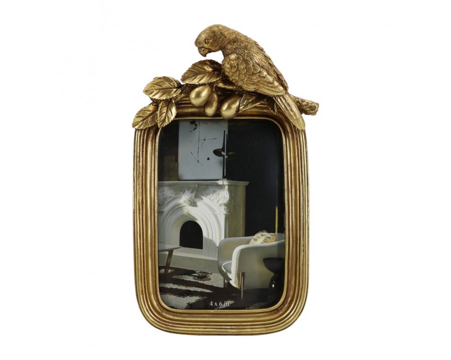 Sagebrook - 4"x6" Resin Bird Photo Frame in Gold