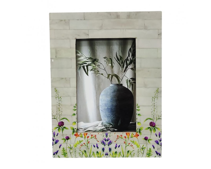 Sagebrook 4"x6" Resin Purple Flower Field Photo Frame