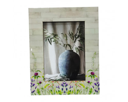 Sagebrook 4"x6" Resin Purple Flower Field Photo Frame