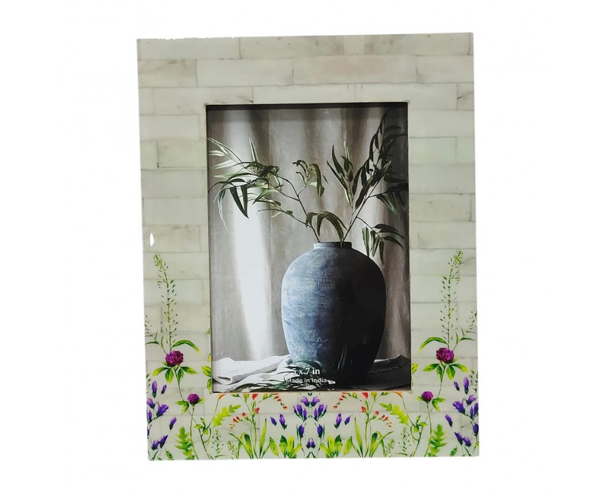 Sagebrook 5"x7" Resin Purple Flower Field Photo Frame - Multi