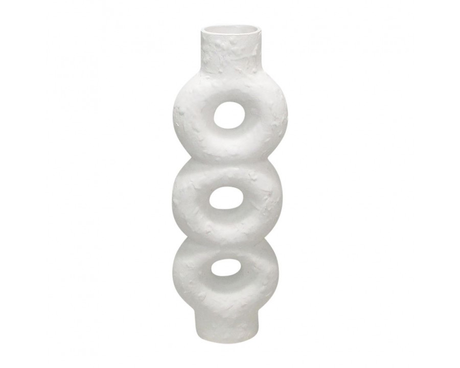 Sagebrook 17" Ceramic Textured Stacked Circles Vase