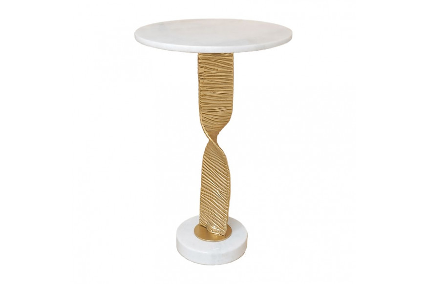 Sagebrook™ Metal Twisted Base Accent Table - White/Gold