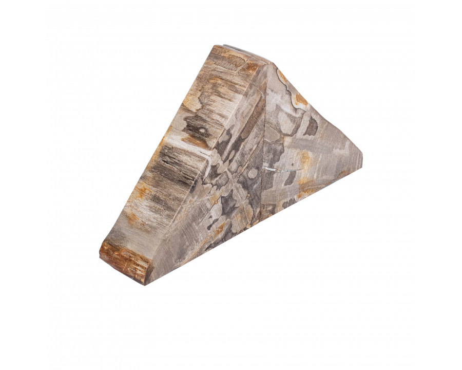 Sagebrook - 6" Triangular Petrified Wood Bookends in Natural