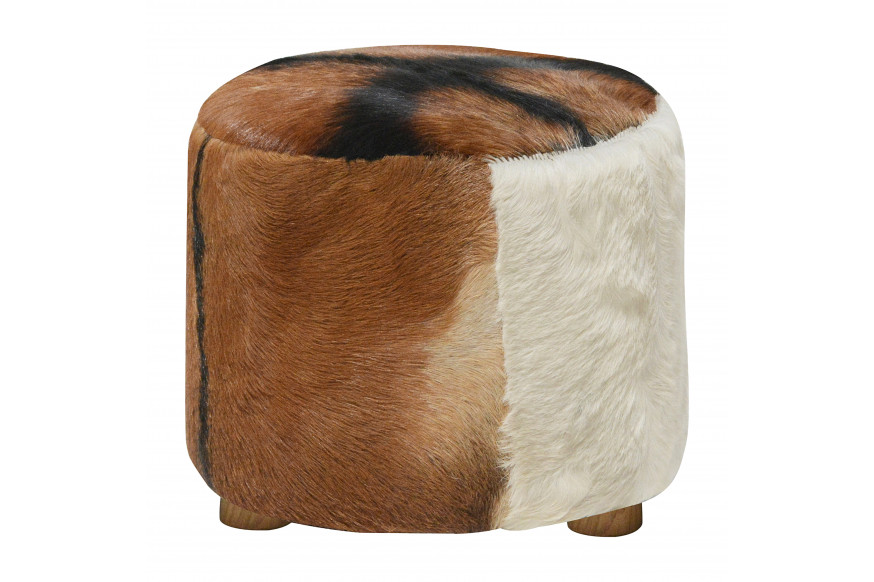 Sagebrook™ 18" Cowhide Ottoman - Multi-Color