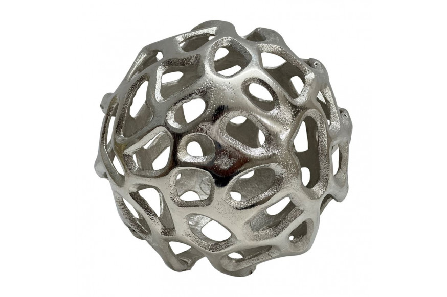 Sagebrook™ 6" Metal Cut-out Orb - Silver