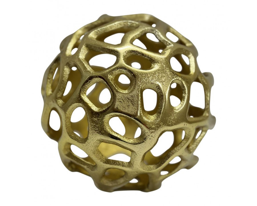 Sagebrook 6" Metal Cut-out Orb - Gold