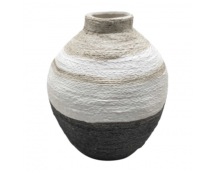 Sagebrook 12" Striped Woven Textured Vase - Multi-Color