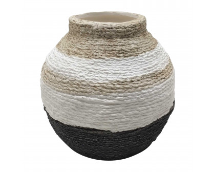 Sagebrook 12" Striped Woven Textured Vase