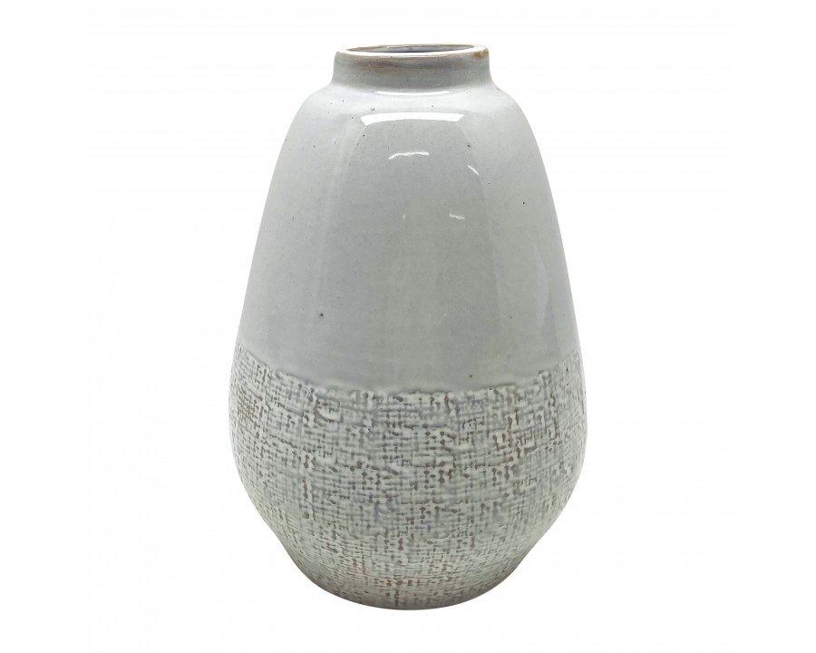 Sagebrook 10" Vase with Bottom Texture - Ivory