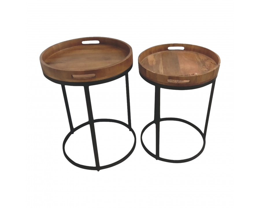 Sagebrook 22"/24" Nesting Side Tables (Set Of 2) - Brown