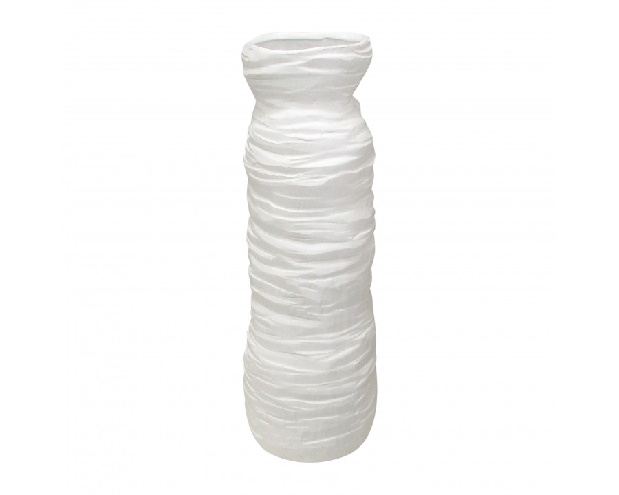 Sagebrook 19" Horizontal Ribbed Matte Vase - Ivory