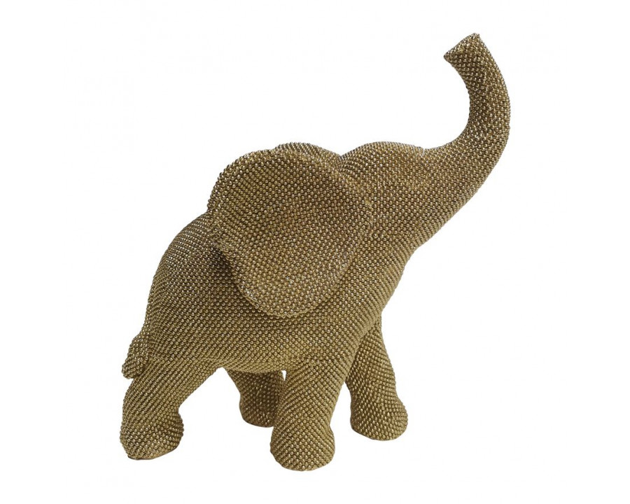 Sagebrook - 12" Beaded Elephant in Gold