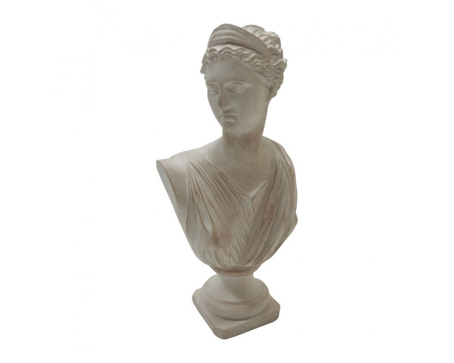 Sagebrook 12" Grecian Bust Tan Distressed Resin - Ivory