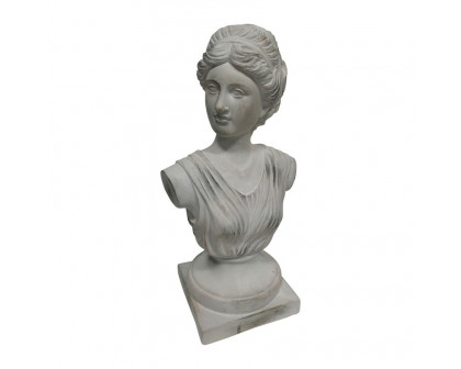 Sagebrook 12" Grecian Bust Tan Distressed Resin