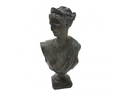 Sagebrook 12" Grecian Bust Tan Distressed Resin