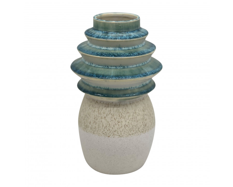 Sagebrook 9" Fluted Top Vase Reactive Finish - Multi-Color