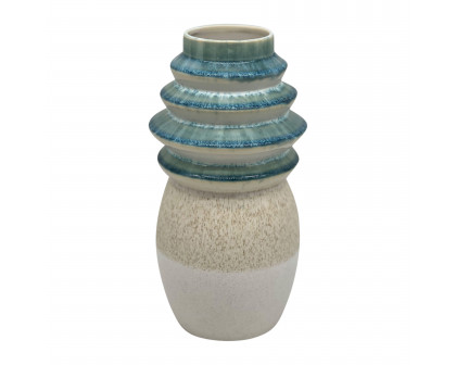 Sagebrook 9" Fluted Top Vase Reactive Finish