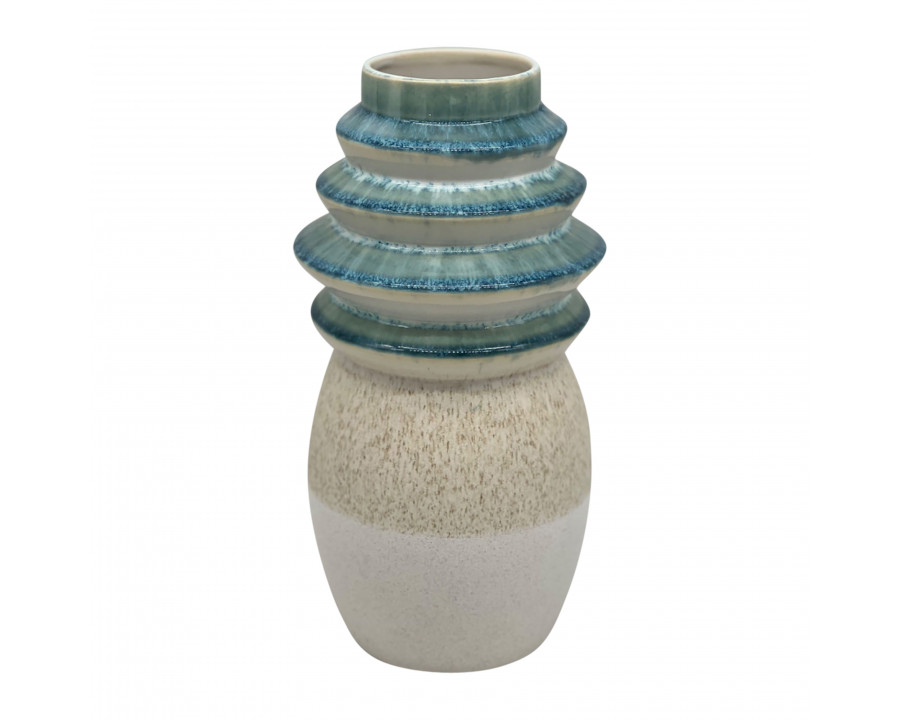 Sagebrook 12" Fluted Top Vase Reactive Finish - Multi-Color