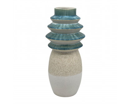 Sagebrook 9" Fluted Top Vase Reactive Finish