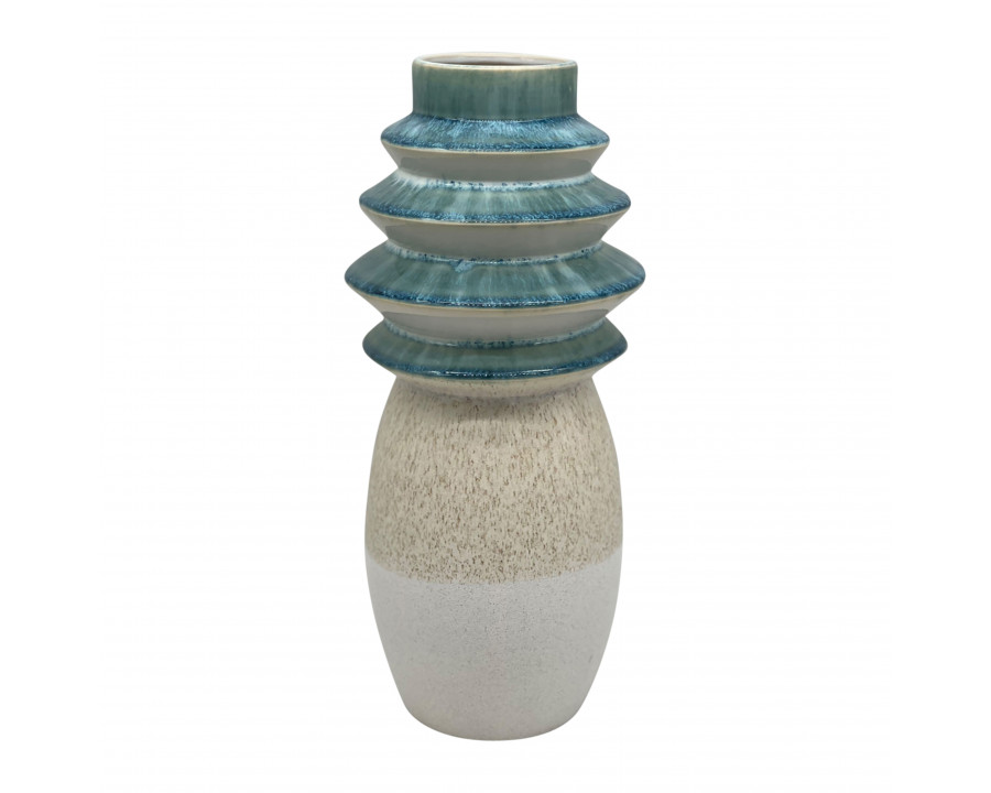 Sagebrook 15" Fluted Top Vase Reactive Finish - Multi-Color