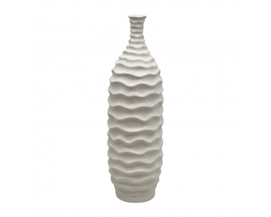 Sagebrook 15" Horizontal Ribbon Vase Sand Texture - White