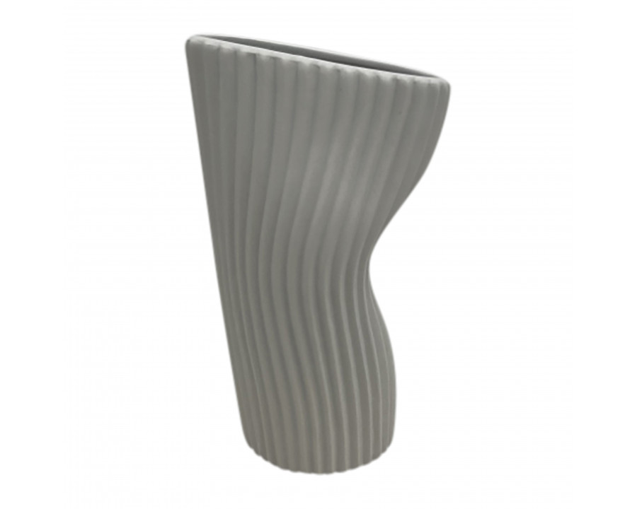 Sagebrook 9" Curved Ribbed Vase