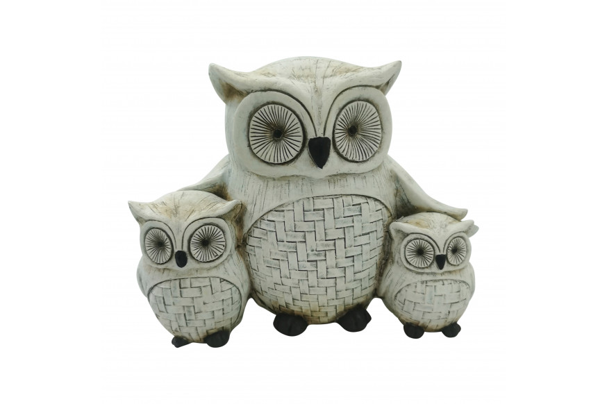 Sagebrook™ 9" Owl Family - Ivory/Black