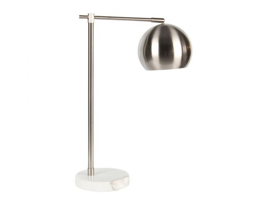 Sagebrook Metal Round Task Table Lamp - Silver