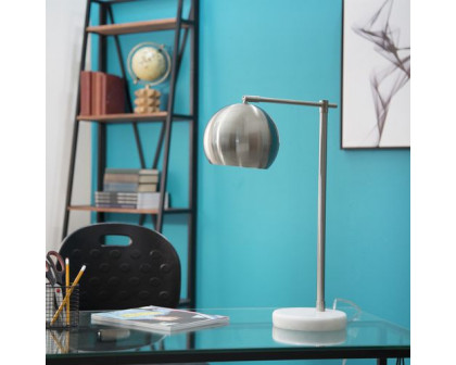 Sagebrook - Metal Round Task Table Lamp in Silver